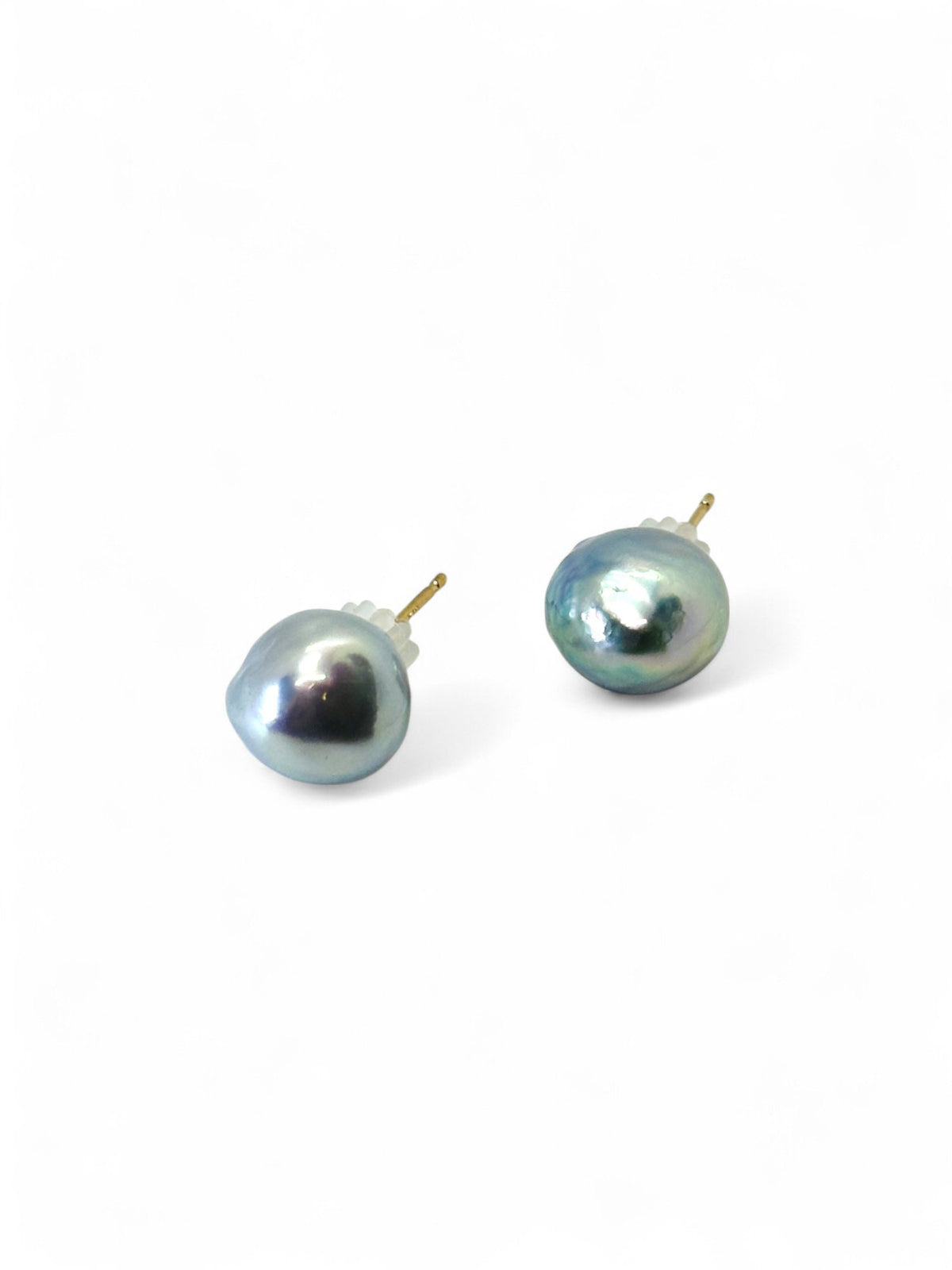 "Iridescent Blue" Akoya Pearl Earrings