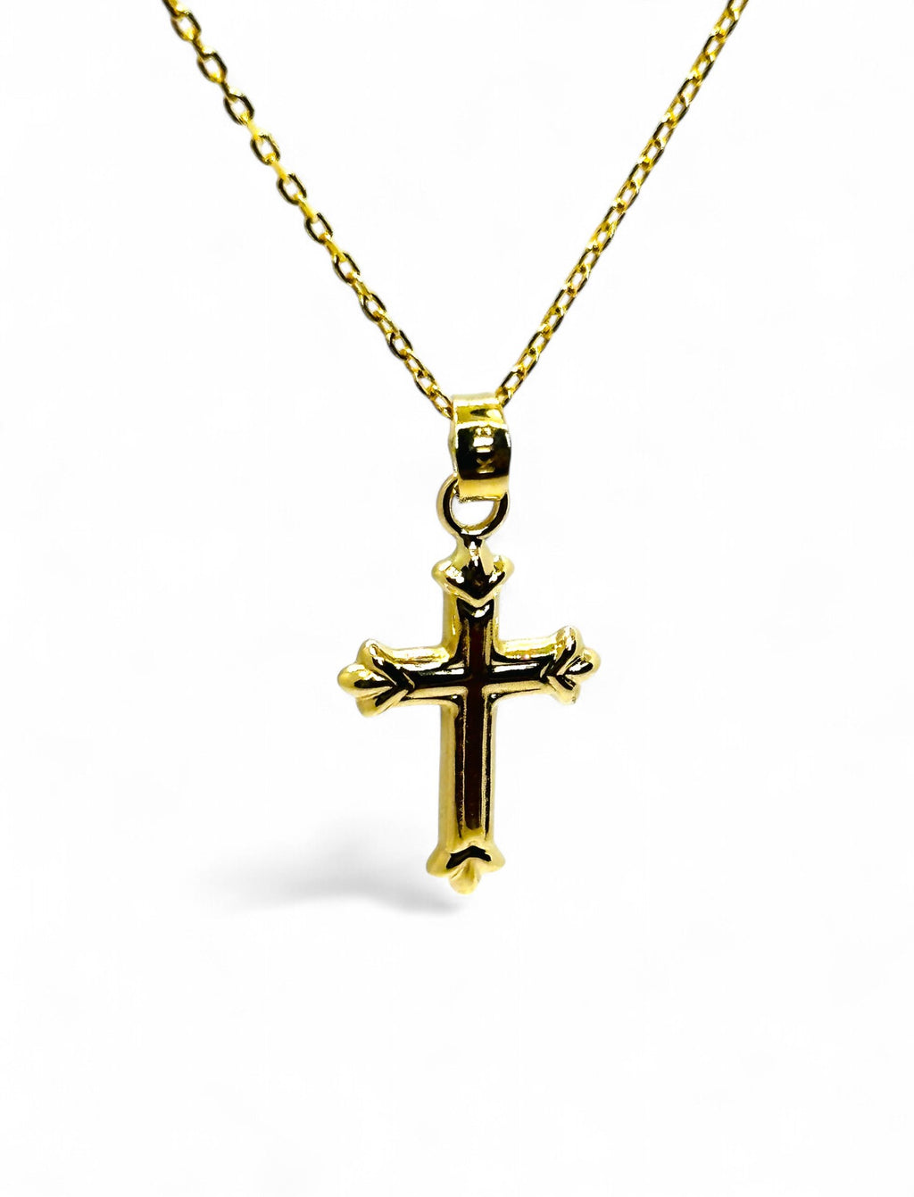 "Peace Be with You" 18K Gold Cross Pendant