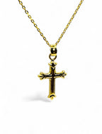 "Peace Be with You" 18K Gold Cross Pendant