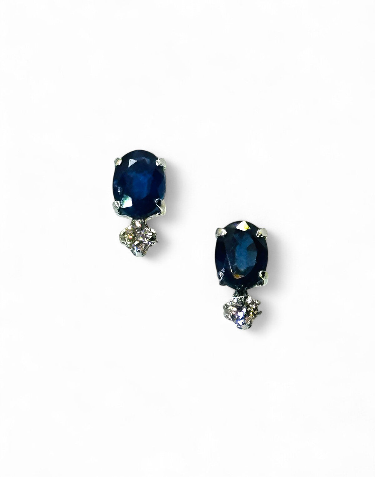“Midnight Gleam" Sapphire and Diamond Earrings