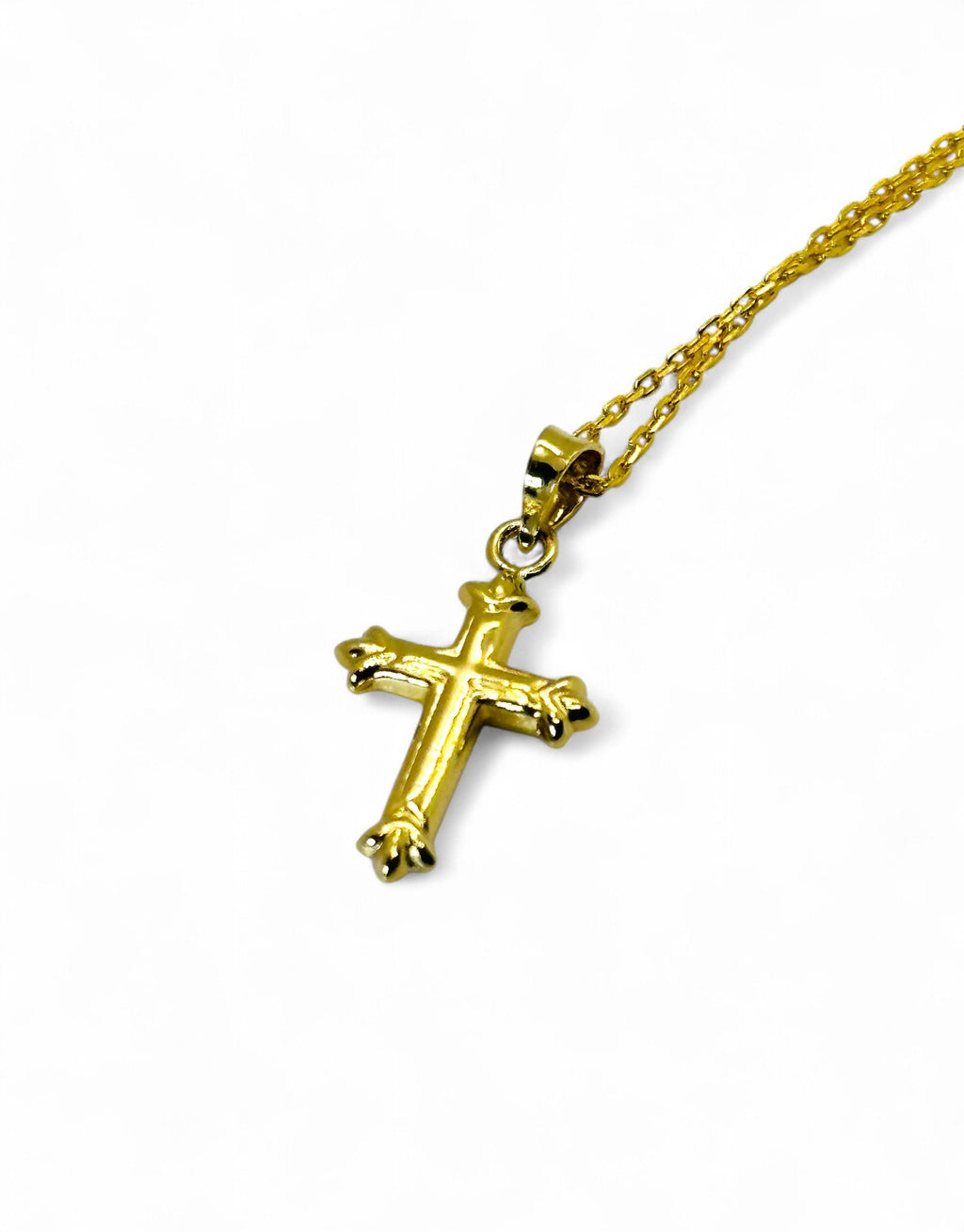 "Peace Be with You" 18K Gold Cross Pendant