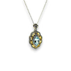"Victorian Fae Garden" Aquamarine Pendant