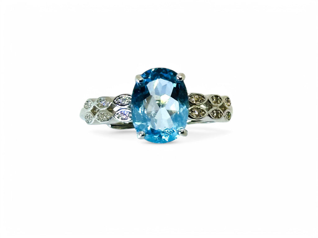"Ocean Glimmer" Swiss Blue Topaz Ring