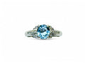 "Flapper's Ocean" Art Deco Style Aquamarine Ring