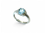 "Flapper's Ocean" Art Deco Style Aquamarine Ring