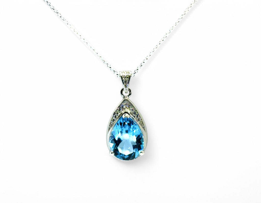 "Mermaid's Teardrop" Blue Topaz Pendant