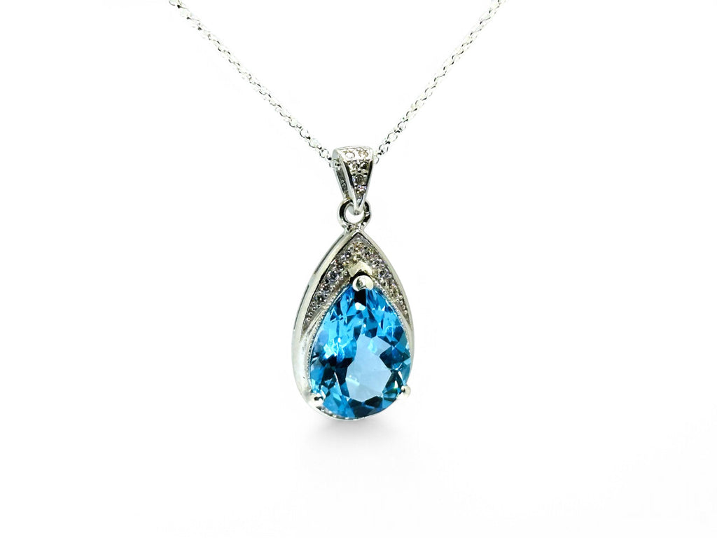 "Mermaid's Teardrop" Blue Topaz Pendant