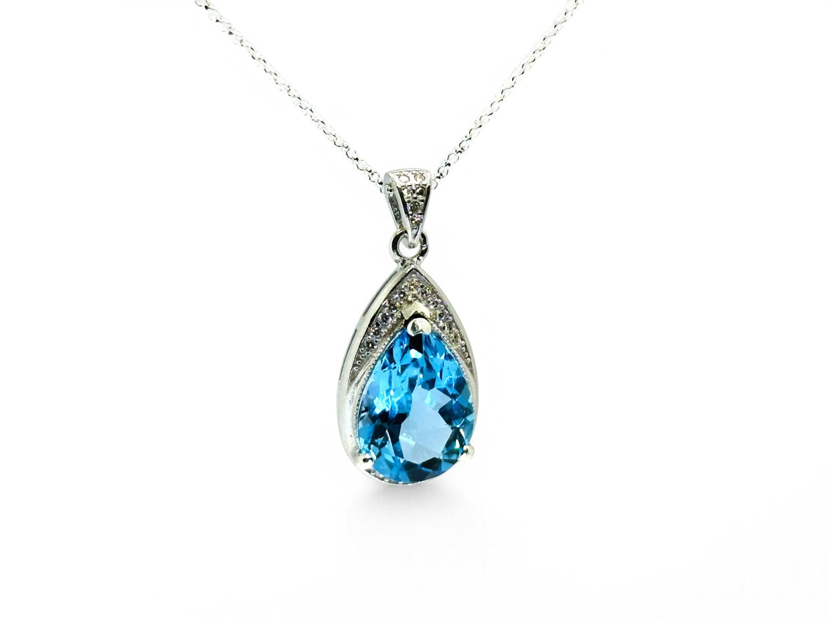 "Mermaid's Teardrop" Blue Topaz Pendant