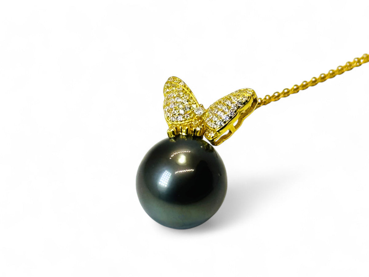 "Mythical Butterfly" Tahitian Pearl Pendant