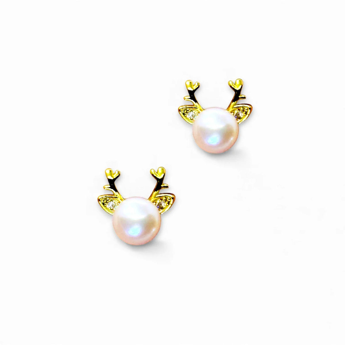 "Enchanted Antlers" Pearl Studs