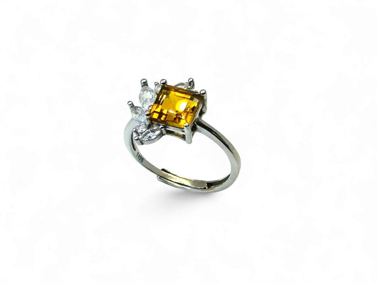 "Frosted Ember" Citrine Ring