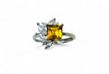 "Frosted Ember" Citrine Ring