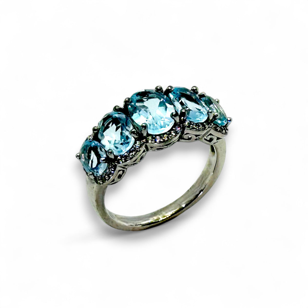 "The Winter Sky" Blue Topaz Band Ring