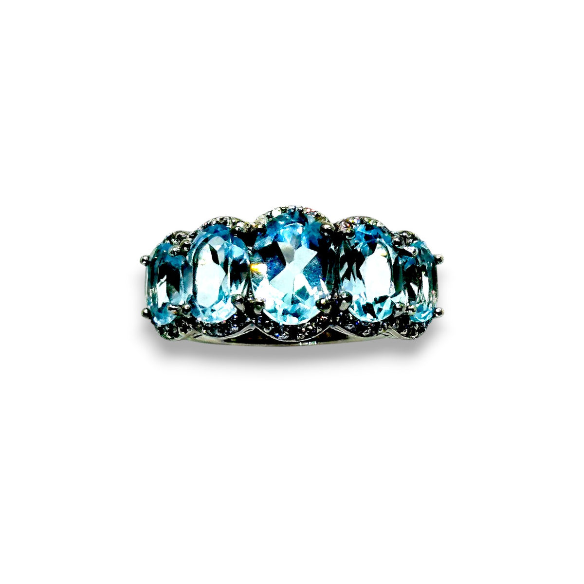 "The Winter Sky" Blue Topaz Band Ring