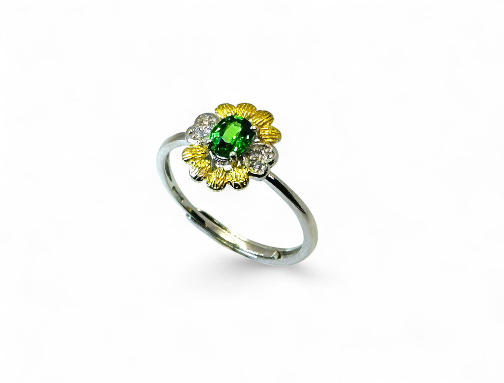 "Green Pistil" Diopside Ring