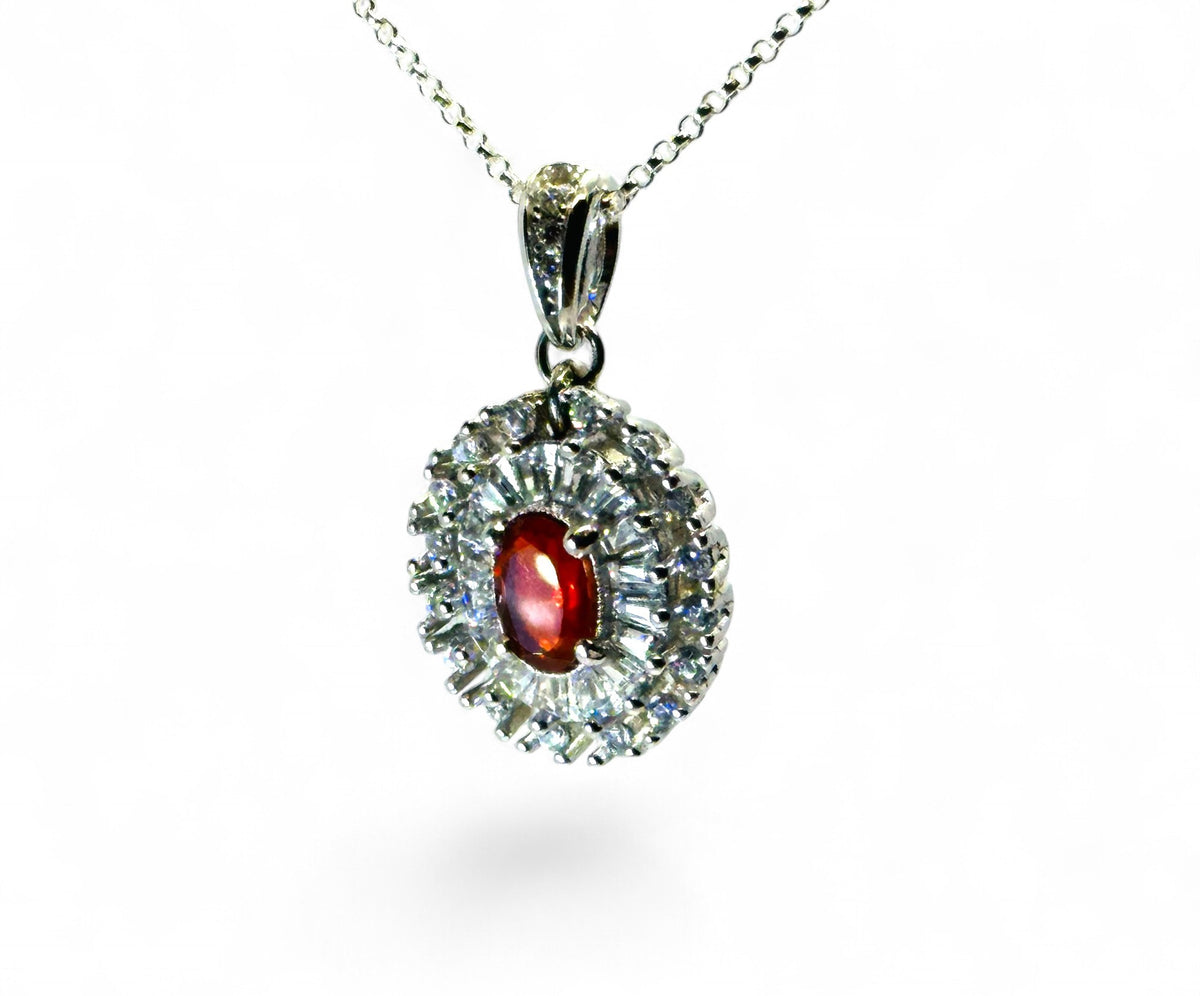 “Fiery Eye" Fire Opal Pendant