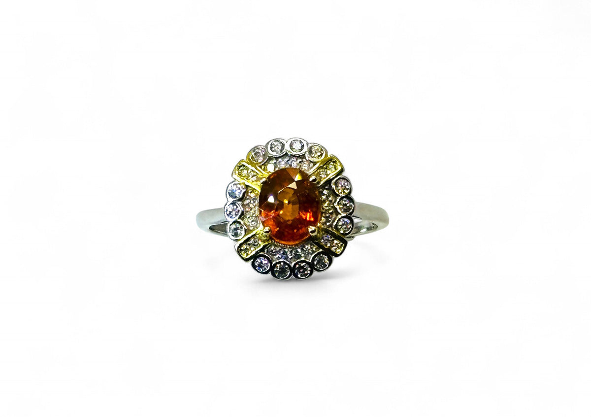 "Sunburst" Spessartine Ring