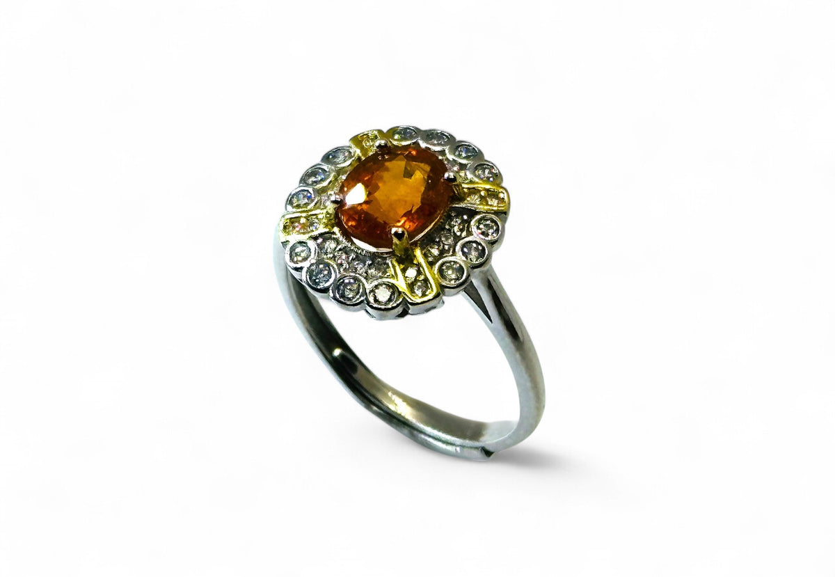 "Sunburst" Spessartine Ring