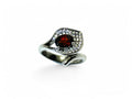 "Fiery Bloom" Red Garnet Ring