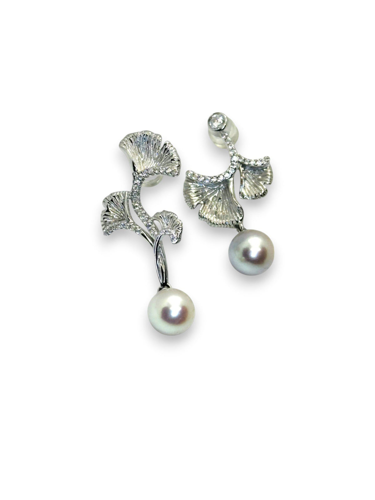 "Ginkgo Fruits" Akoya Pearl Earrings
