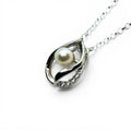 "The Whispering Petal" Akoya Pearl Pendant Necklace