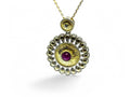 "Sunflower" Florentine Style Ruby Pendant