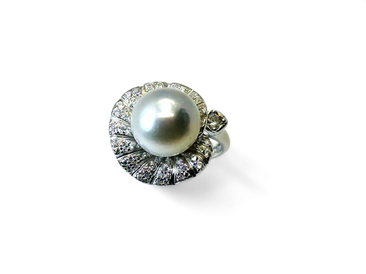 "The Lotus Dewdrop" South Sea Pearl Ring