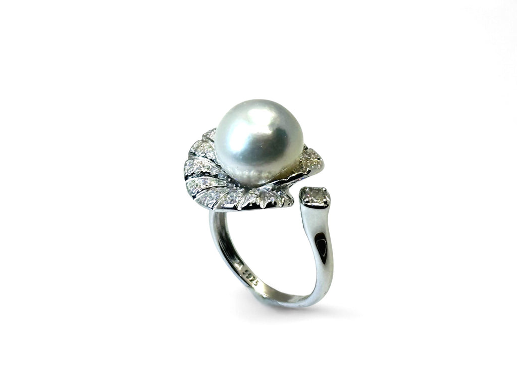 "The Lotus Dewdrop" South Sea Pearl Ring