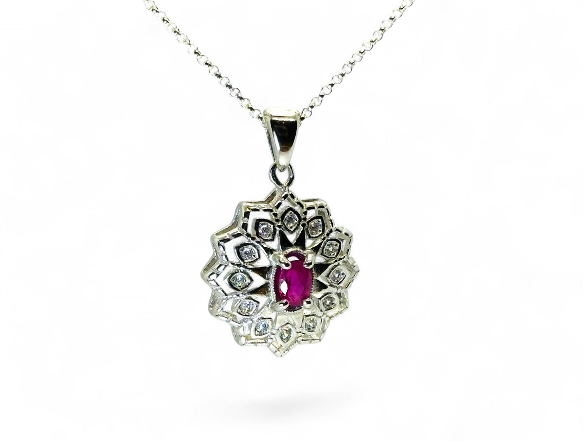 "Renaissance Pinkfire" Ruby Pendant
