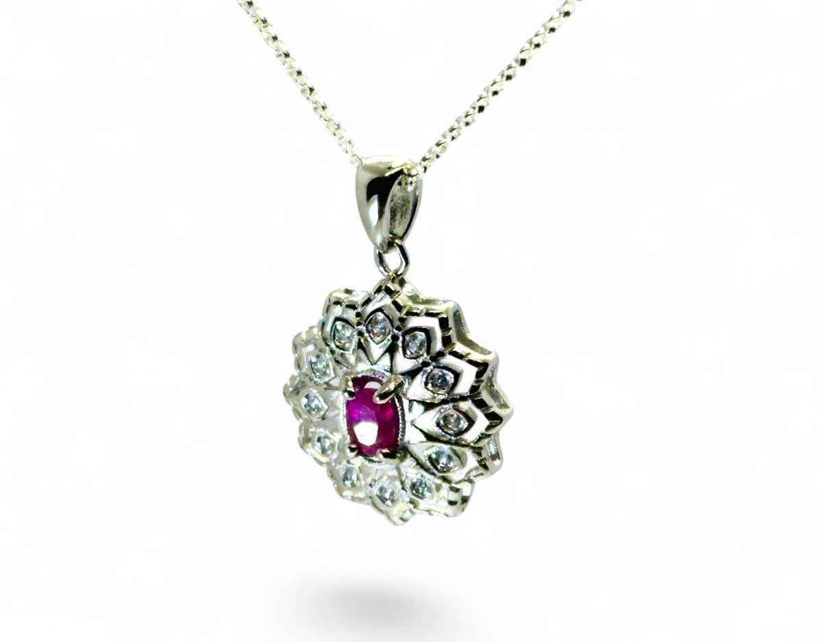 "Renaissance Pinkfire" Ruby Pendant