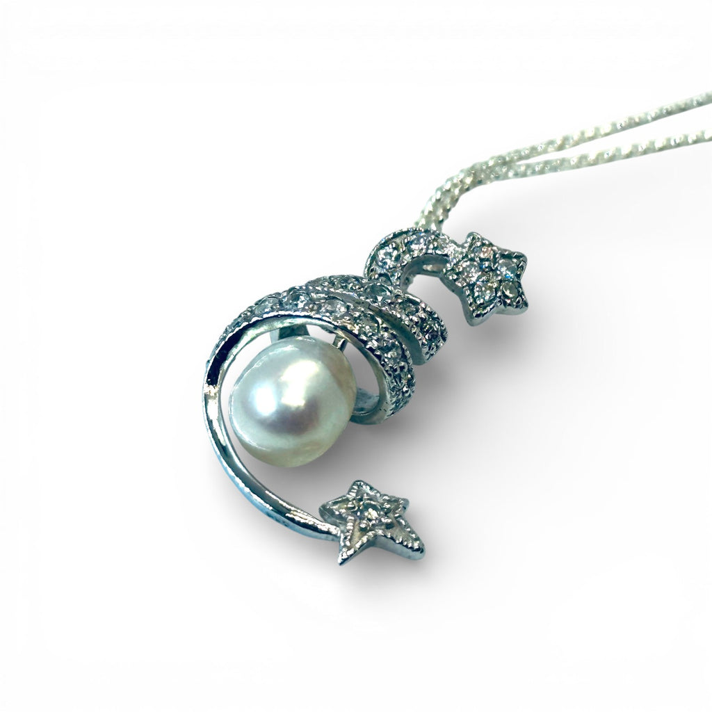 "The Stardust Serenade" Pearl Pendant Necklace