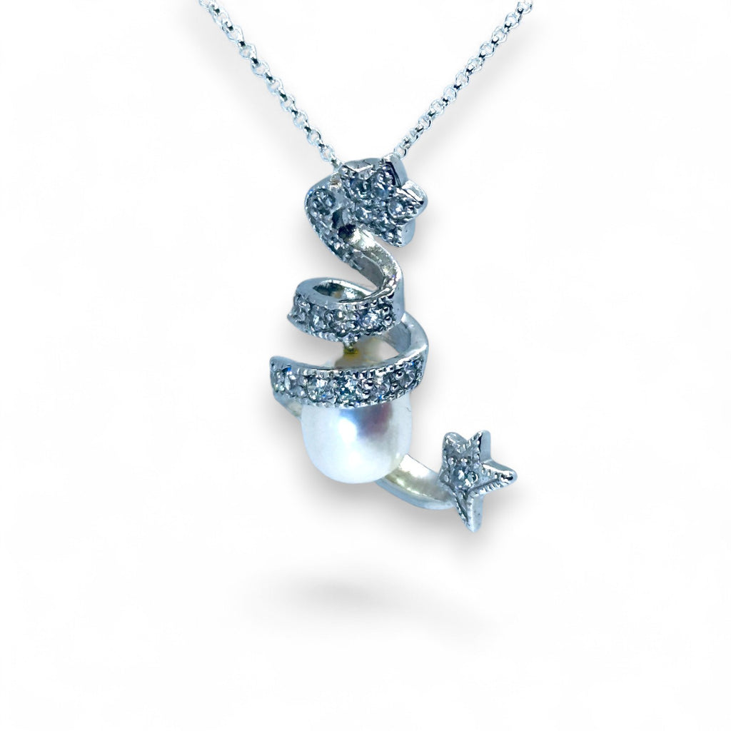 "The Stardust Serenade" Pearl Pendant Necklace
