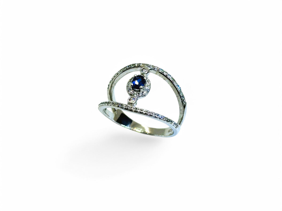 "Icy Blue" Natural Blue Sapphire Ring
