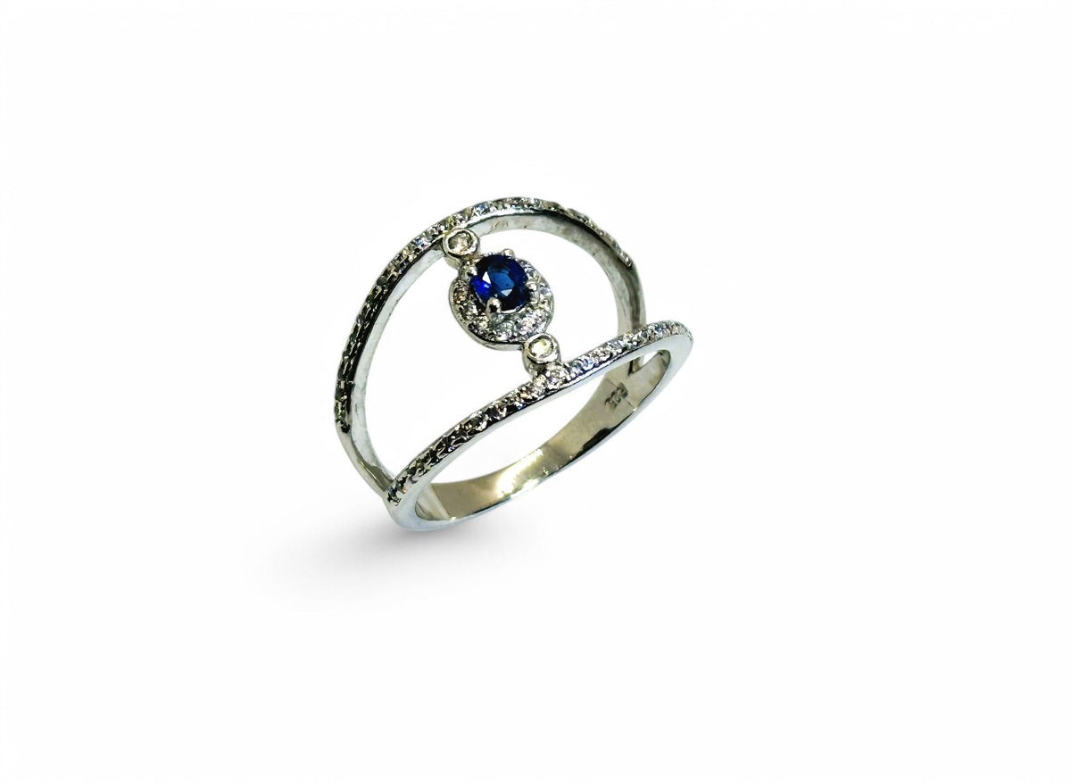 "Icy Blue" Natural Blue Sapphire Ring