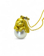"Rabbit & Luminous Moon" South Sea Pearl Necklace