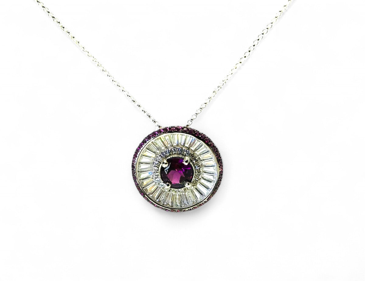 "The Lucky Roulette" Rhodolite Necklace