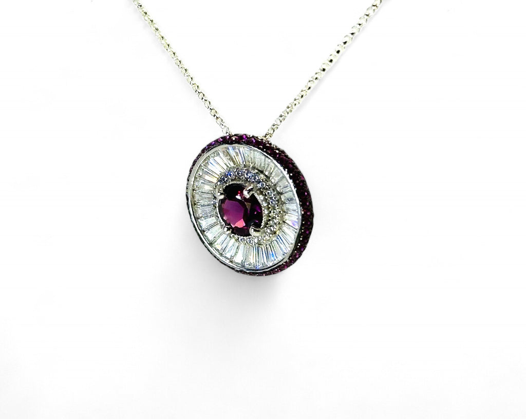 "The Lucky Roulette" Rhodolite Necklace