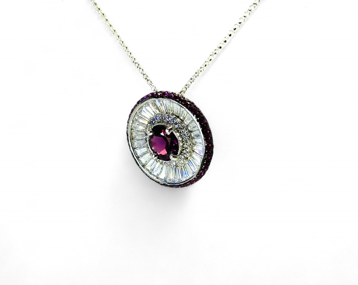 "The Lucky Roulette" Rhodolite Necklace