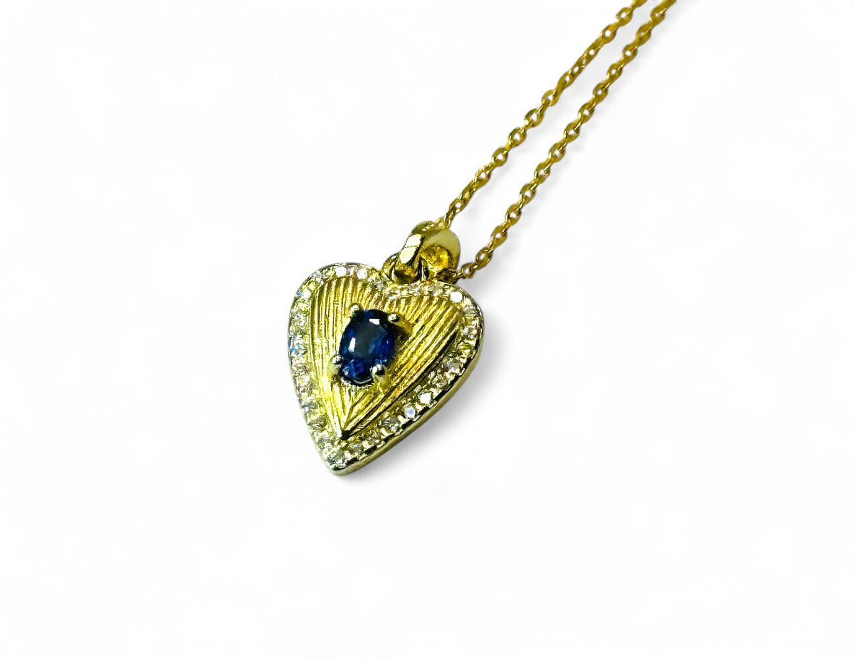 "Verona Heart Keeper" Blue Sapphire Pendant