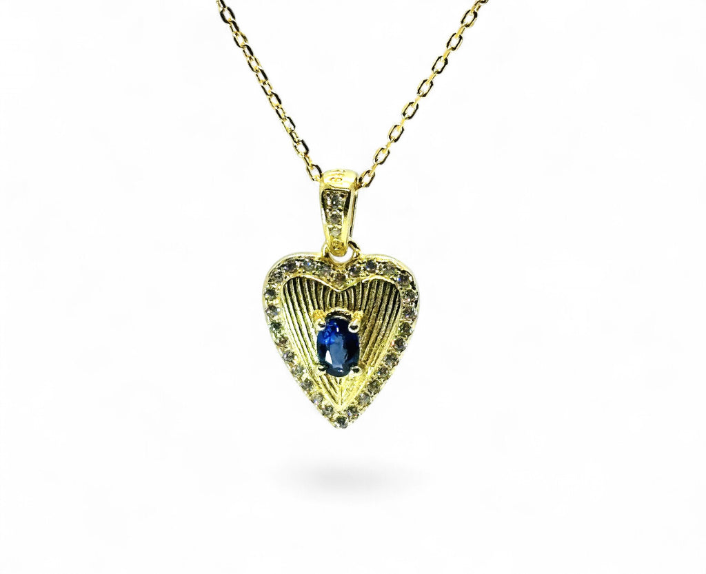 "Verona Heart Keeper" Blue Sapphire Pendant