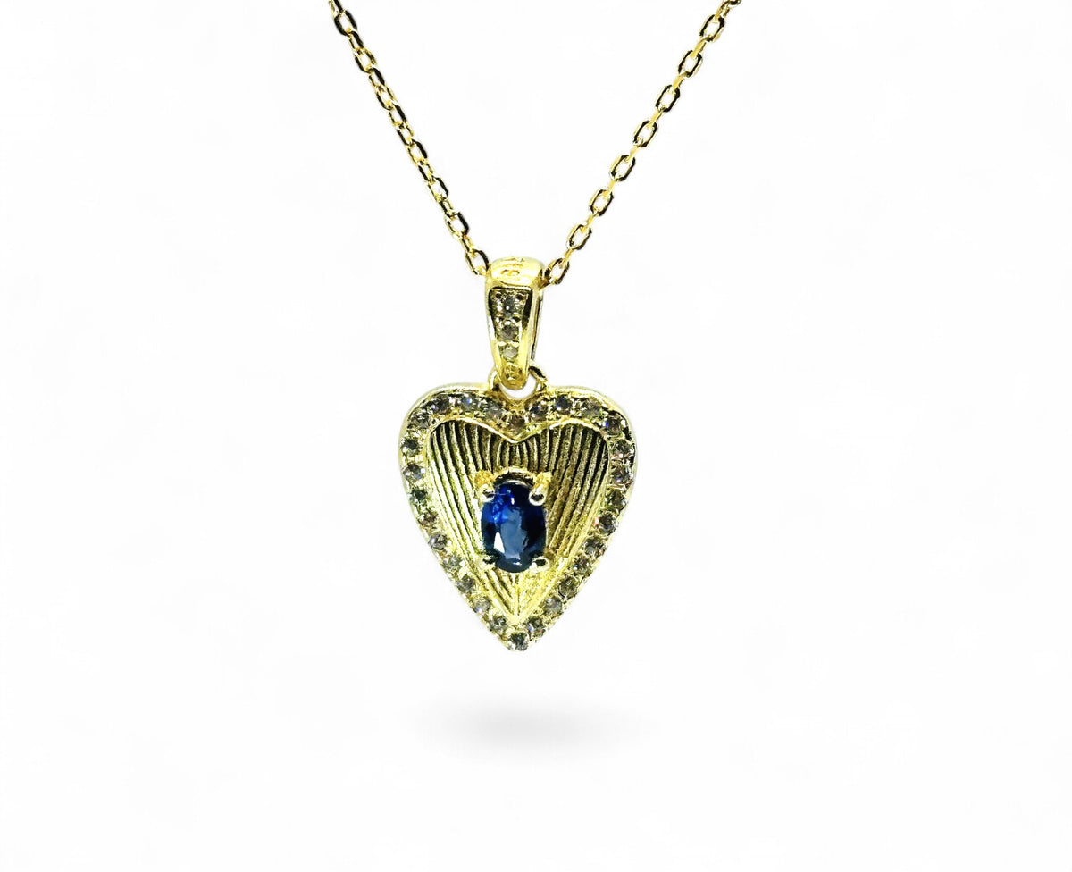 "Verona Heart Keeper" Blue Sapphire Pendant