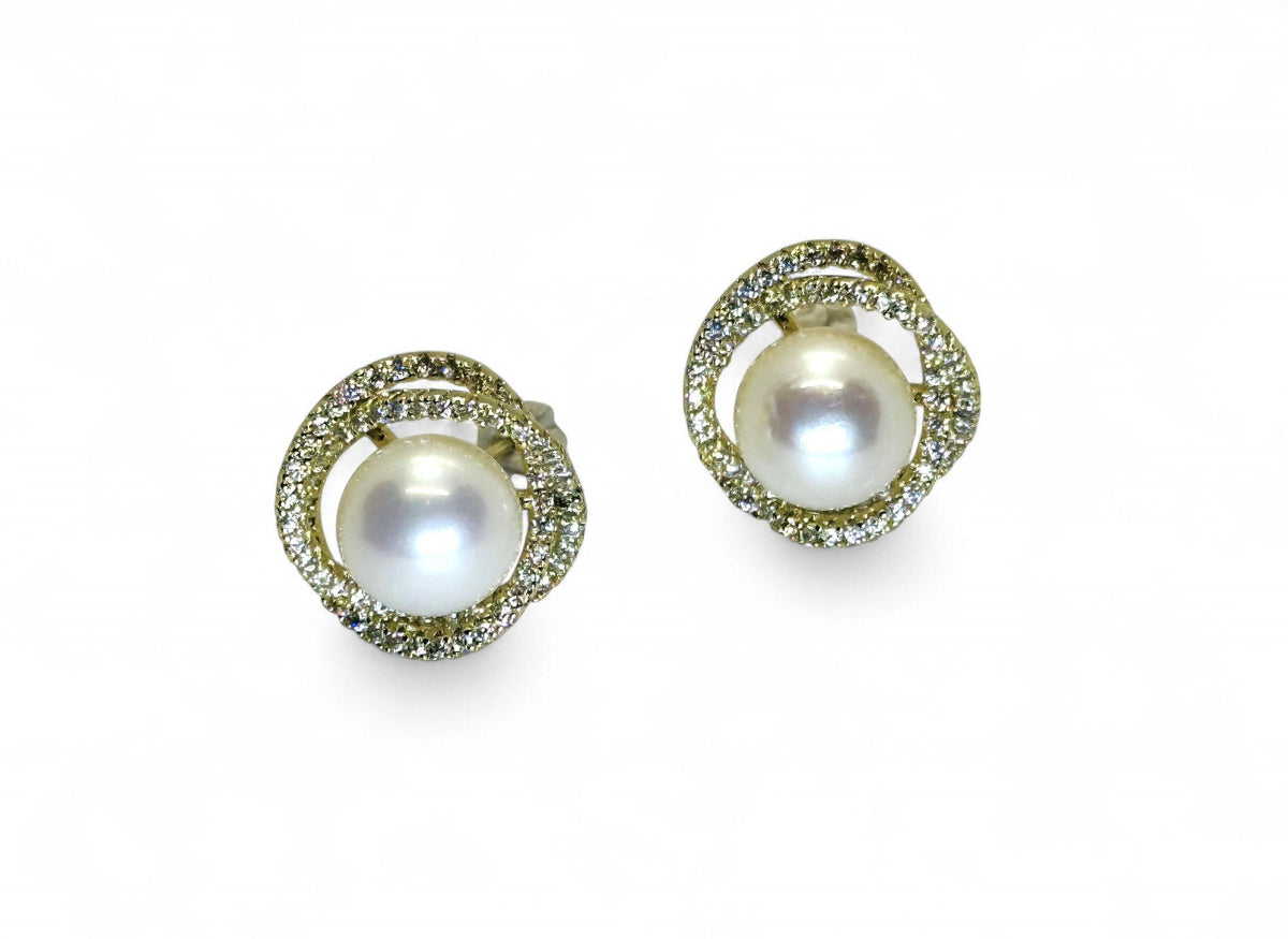"Spin" Pearl Earrings