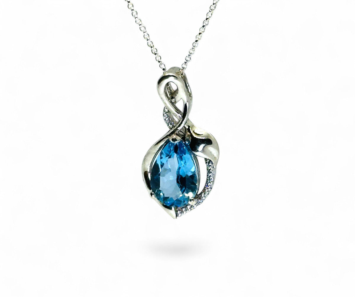 "The Blue Ivy" Swiss Blue Topaz Necklace