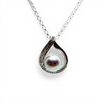 "The Midnight Ripple"  Akoya Pendant Necklace